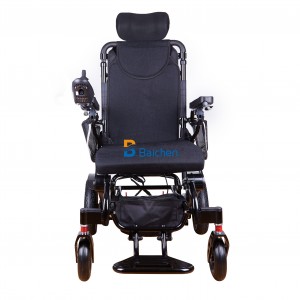 المعدات الطبية للمستشفى سبائك الألومنيوم خفيفة الوزن الكهربائية كرسي متحرك كهربائي قابل للطي