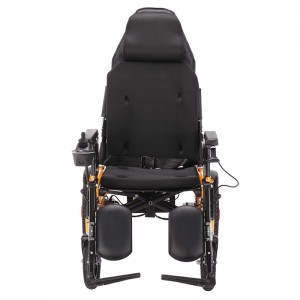 Fauteuil roulant électrique inclinable confortable à dossier haut pour personnes âgées handicapées
