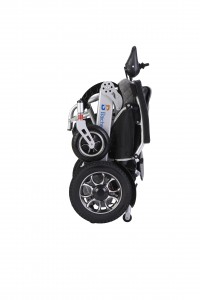 12-Zoll-Rollstuhl mit automatisch verstellbarer Rückenlehne Fauteuil Roulant Electrique, zusammenklappbar, elektrisch