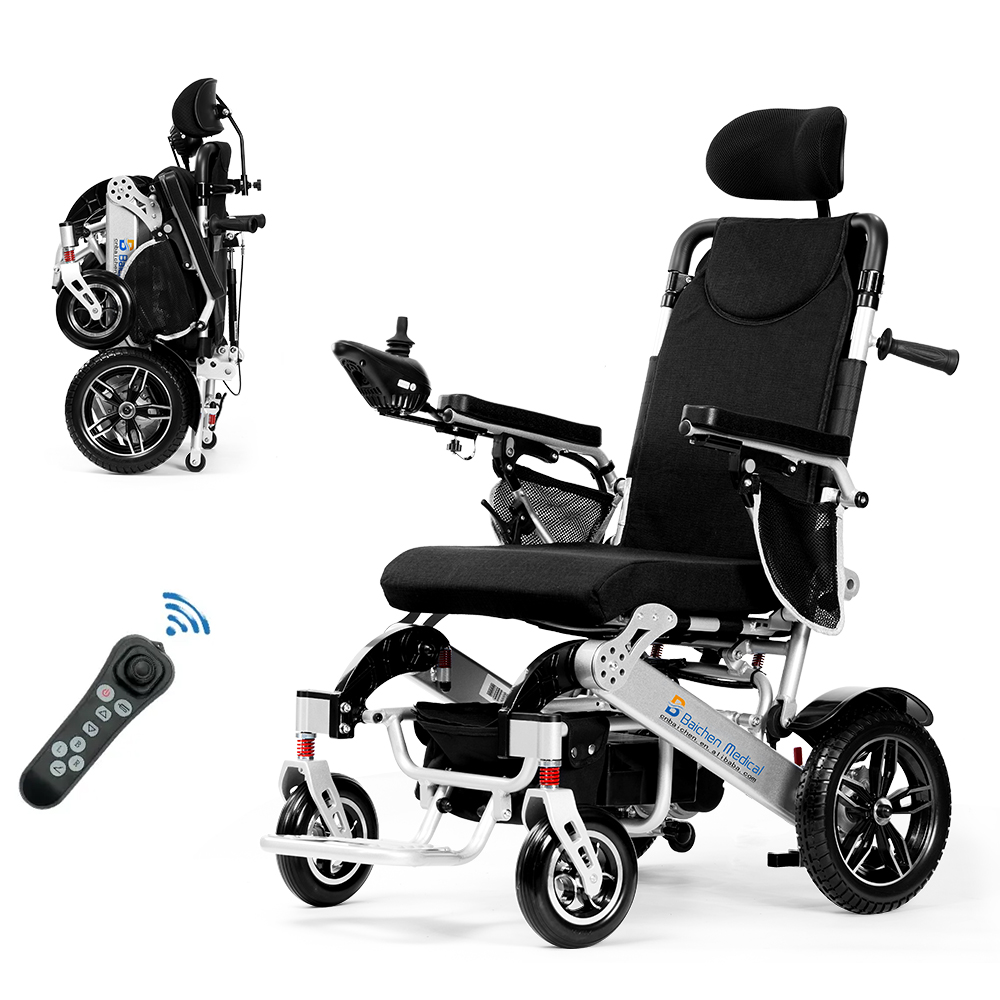 Amazon Opvouwbare automatische elektronische gemotoriseerde elektrische rolstoel Lichtgewicht elektrische aluminium rolstoelen
