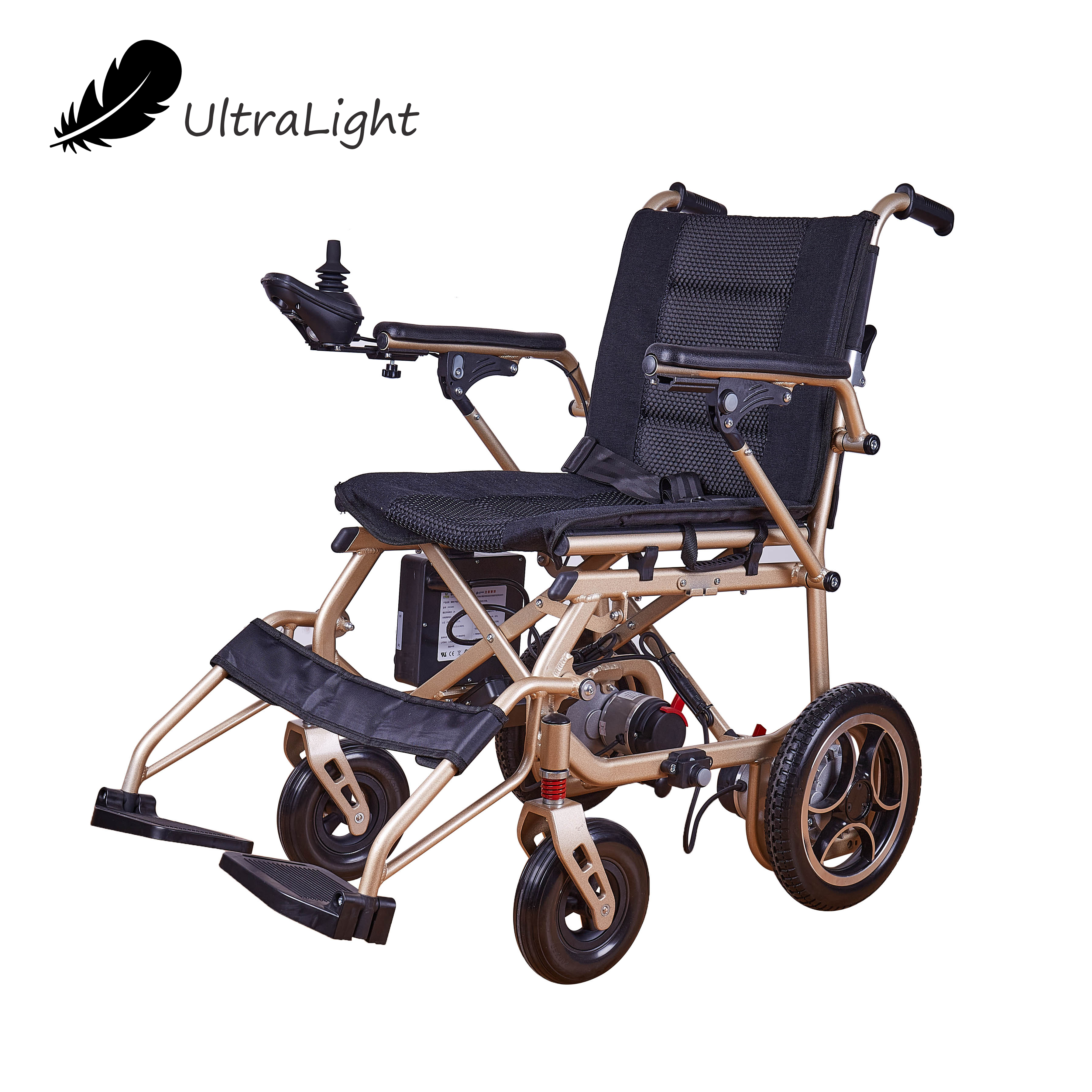 Cadeira de rodas electrónica plegable, suministros de terapia de rehabilitación, cadeira de rodas eléctrica reclinable con respaldo alto para minusválidos para vellos e discapacitados