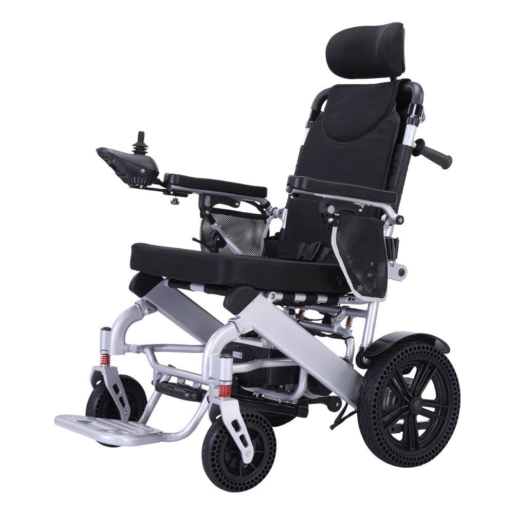 등받이 유연성 조절 가능 접이식 전동 휠체어