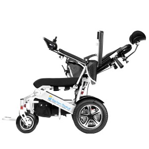 Rahat yastıklamalı, yüksek sırtlı elektrikli tekerlekli sandalye
