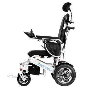 Verstelbare elektrische rolstoel met hoge rugleuning en comfortabele demping