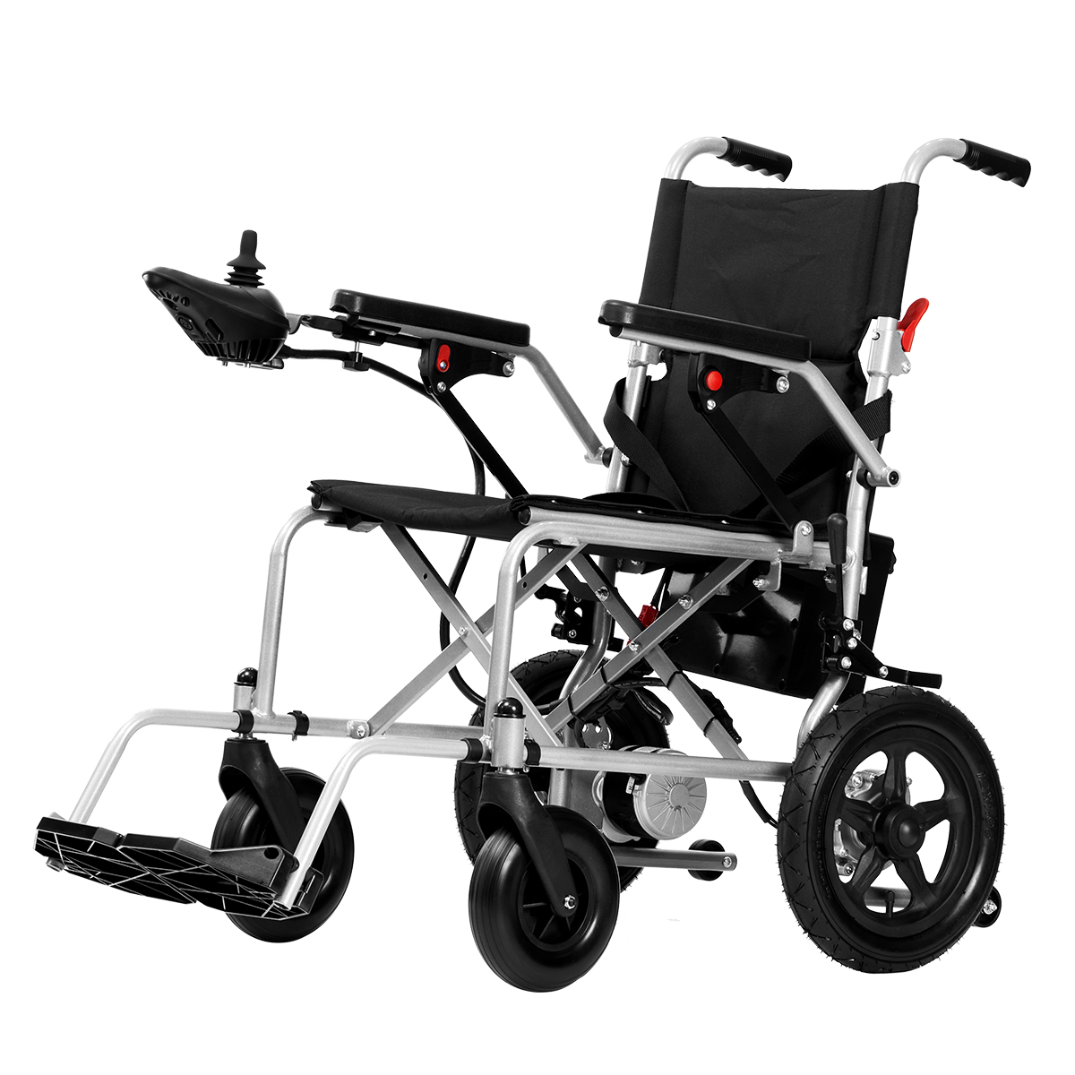 Cadeira de rodas eléctrica de aceiro plegable lixeira automática de catro rodas máis barata