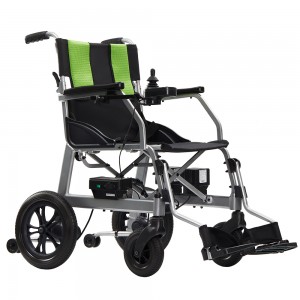 Kompakte elektryske rolstoel foar krappe romten