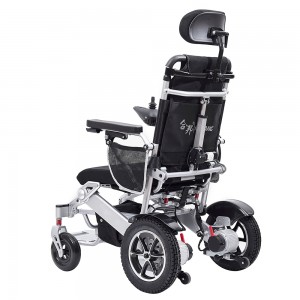 Automātiski saliekams Motorizēts ratiņkrēsls ar regulējamu atzveltni