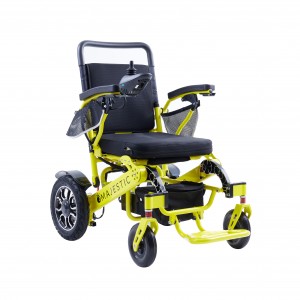 Silla de ruedas plegable eléctrica de acero al aluminio, velocidad de entrenamiento ligera, silla de ruedas eléctrica Manual para ocio y deportes