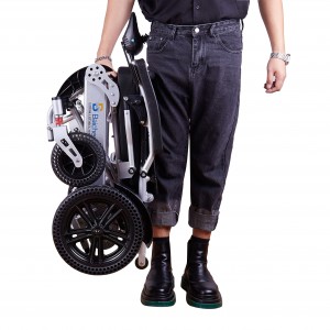 Silla de ruedas de movilidad de aleación de aluminio, silla de ruedas reclinable deportiva eléctrica con batería para adultos