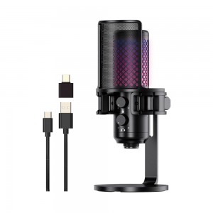 Pöytätietokoneen RGB USB-mikrofoni – paras peli- ja laulukumppanisi