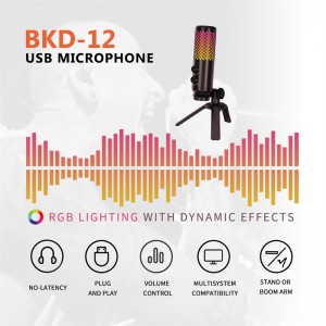 Pöytätietokoneen RGB-USB-mikrofoni – Paranna suoratoistoasi ja esityksiäsi