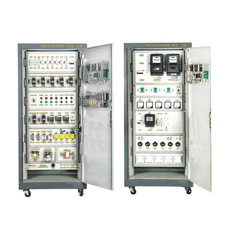 Electrician training and assessment device (cabinet type, double-sided type)