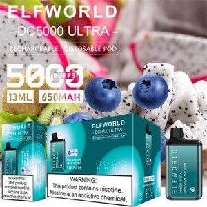 ELFWORLD DC5000 ULTRA RECHARGEABLE DISPOSABLE DISPOSABLE VAPE POD DEVICE (5000 PUFFS)