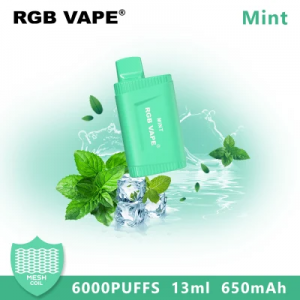 တခါသုံး Vape 650mAh E-Cigarette Starter Kit အသစ် Long Lasting Puff Bar RGB 6000 puffs