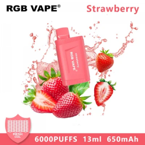 Nytt engangs Vape 650mAh e-sigarett startsett Langvarig puff Bar RGB 6000 puff