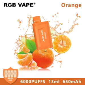 Nyt engangs Vape 650mAh e-cigaret startsæt Langvarig puff Bar RGB 6000 pust