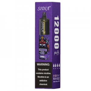 Nauja Hot Sidia 12000 Puffs 20 ml Vienkartinė vynuogių ledo elektroninė cigaretė