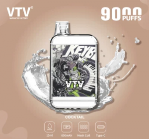 Vtv 9000 Puffs Disposable Vape 15ml Mesh Coil Rechargeable 0 2% 3% 5% Nicotine E hikareti
