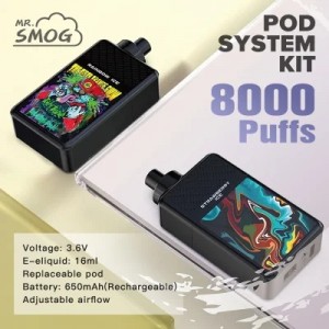 Oanpast ûntwerp 650 mAh oplaadbare batterij Wholesale I Vape Mod 8000 Closed Pod Vape