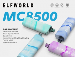 ELFWORLD MC8500 bouffées dispositif de vape jetable rechargeable vente en gros e cigarette