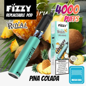 Harga Pabrik Fizzy Royal 4000puff Mesh Coil Isi Ulang Tipe-C Pod Pena Vape Rokok Sekali Pakai