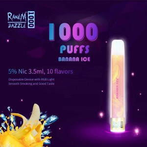 Randm Dazzle 1000 Puffs Smoking Kit Device ডিসপোজেবল ইলেকট্রনিক পাইকারি ভ্যাপ