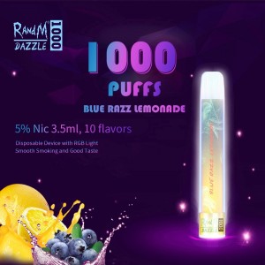 Randm Dazzle 1000 Puffs Kit de fumat Dispozitiv de unică folosință electronică Vape cu ridicata