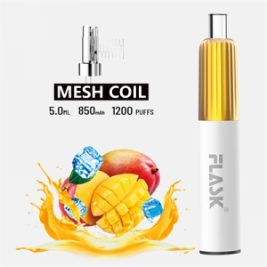 Flask Mesh Coil Nic Salt Vape 1200 Puffs 850mAh Disposable E Rokok