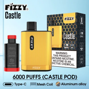 Komèsyal cho Fizzy Castle 6000 Puff Fèmen Pod System Kalite-C jetab E Vape