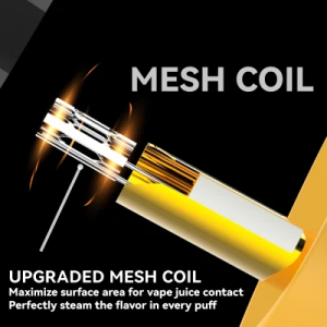 ភ្លើង LED E-Liquid Indicator ដែលកំពុងលក់ដាច់ខ្លាំង អាចលៃតម្រូវបាន បញ្ចូលថ្មបានយូរអង្វែង 20ml Liquid 10000puffs Mesh Coil Vape Pen