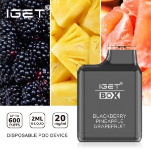 IGet Box 600puffs 13 Flavors Txiv Hmab Txiv Ntoo Taste Disposable Lag luam wholesale Vape