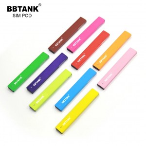 BBTANK SIM POD 핫 전자 담배 Vape 펜 1500 퍼프 일회용 Vape