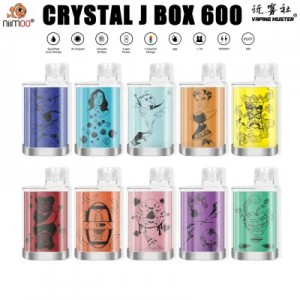 Niimoo Tuam Tshoj Lag luam wholesale Custom Disposable Vape Pen Crystal Mesh 600 Nicotine Dawb