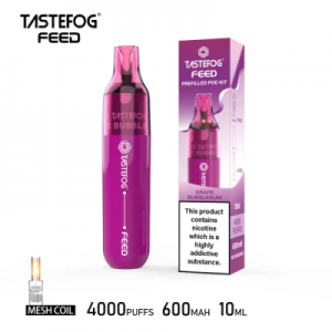 Tastefog Feed Vape 4000 Puffs ชุด E-Cigarette Vape แบบชาร์จและเปลี่ยนได้