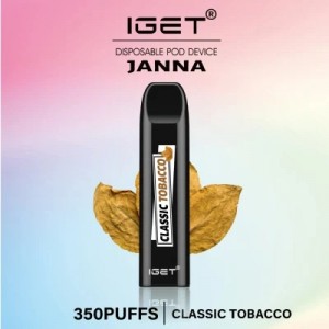 Iget JANNA 뜨거운 판매 미니 일회용 전자 담배 350 퍼프 Vape
