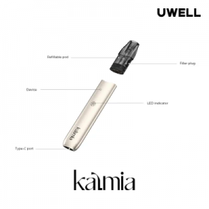 Uwell Vape Pen Set 1.2 Ohm ភ្ជាប់មកជាមួយថ្ម 400mAh Uwell Kalmia Pod Kit