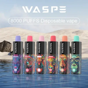 Waspe 8000puffs 5% nikotinli bir martali ishlatiladigan vape qalam 16ml elektron suyuqlik