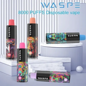 Waspe 8000puffs 5% निकोटीन डिस्पोजेबल Vape Pen 16ml E-Liquid