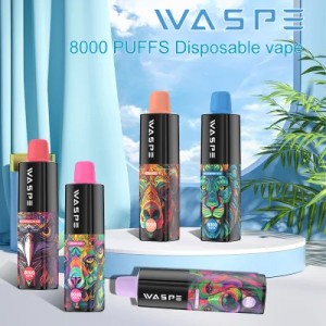 Waspe 8000puffs 5% Nicotine Isọnu Vape Pen 16ml E-Liquid
