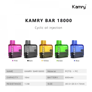 Cigarette électronique en gros Kamry Bar Vaporisateur 18000 Puffs Réservoir de 10 ml Pod jetable