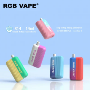Grosir OEM RGB 14ml 650mAh Disposable Pod Vape Nikotin Salt Disposable Vape