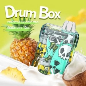 Pogranda Vape Drum Box 6000 Puffs Forĵetebla Vape Pen Ekstra Fume Vape