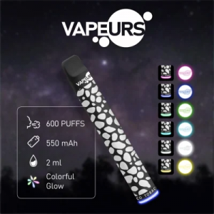 ຂາຍສົ່ງ Vapeurs 600 Puffs Disposable Vape 2ml 20mg ເກືອ Nicotine ມີແສງສະຫວ່າງທາງລຸ່ມ