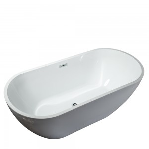 Fashionable acrylic durable bathtub freestanding white bath tub 9020X