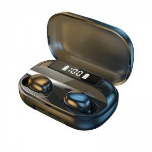 B-T3 bluetooth 5.1 HIFI Sound powerbank led digitaal display Vingerafdruk Touch T3 TWS gaming-oortelefoons