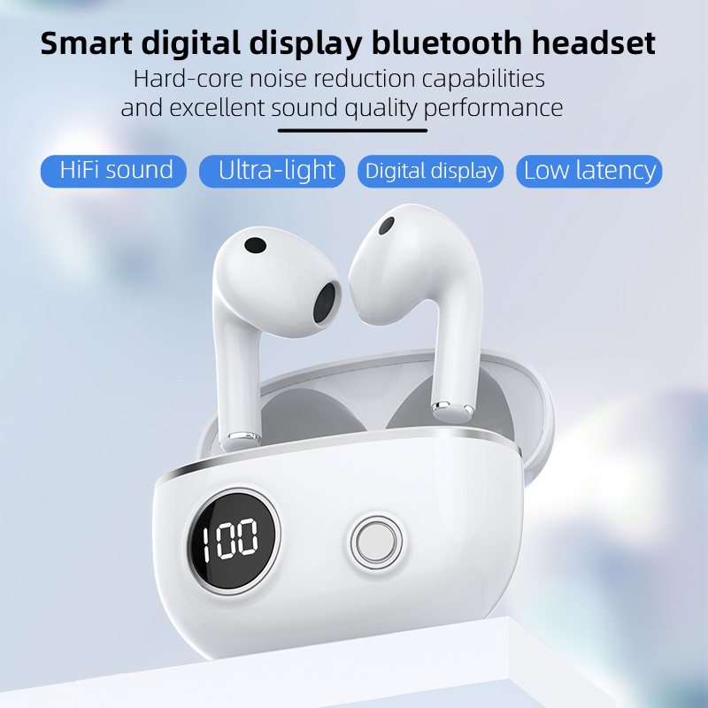 S-Pro13 HiFi-lydkvalitet Smart støyreduserende trådløse hodetelefoner LED-skjerm Gaming Motion Lag-fri trådløse ørepropper