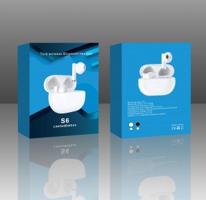 S-S6 tws True Wireless Bluetooth Headphones Smart Noise Cancelling Waterproof In-ear Wireless Earbuds