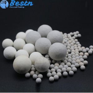 17-23% Ceramic Inert Alumina Ball mar Meadhanan Taic Leabaidh Catalyst