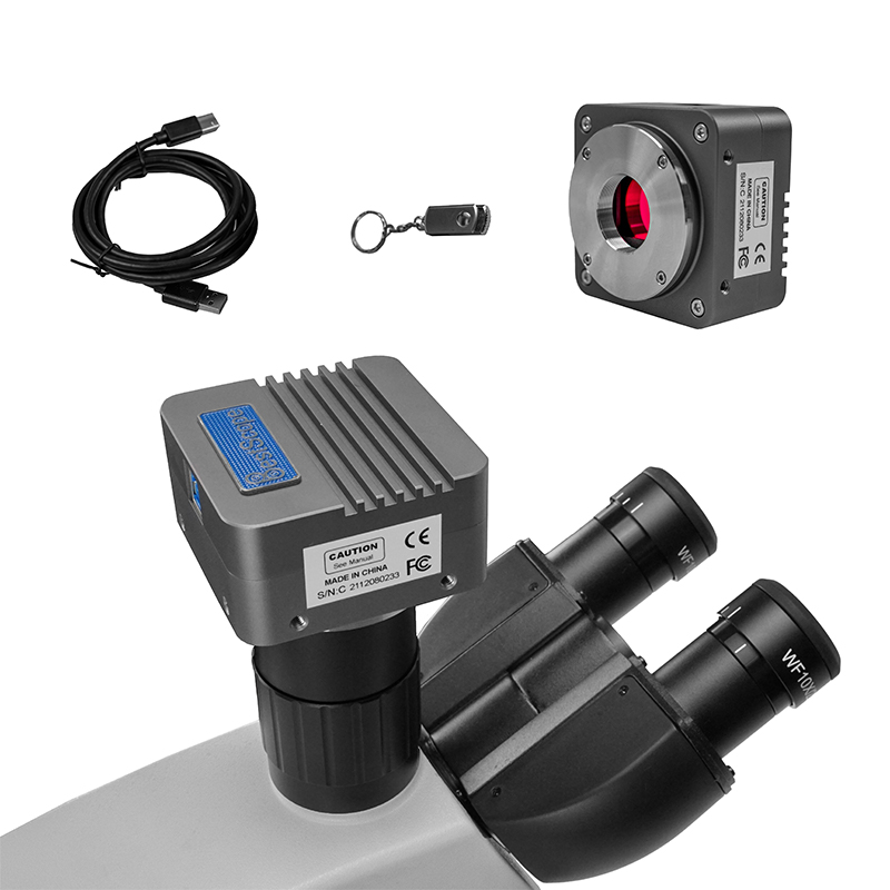 Câmera de microscópio CMOS USB3.0 de montagem C BUC5F-800C (sensor Sony IMX294, 8.0MP)