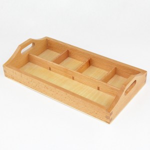 Baby Toy Montessori Wooden 4 Compartment Sorting Tray